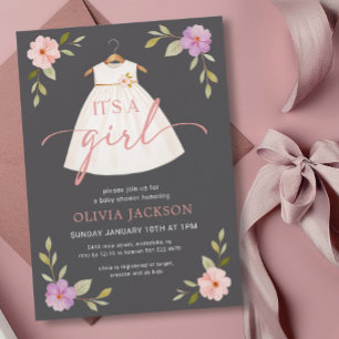 Det är en inbjudan till en Grått Baby Shower för f