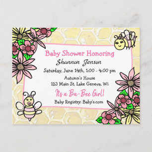 Det är en inbjudan till en tjej Ba-bee Baby Shower