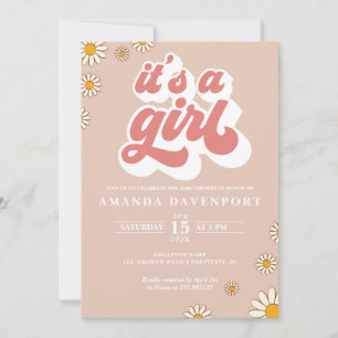 Det är en inbjudan till Groovy Baby Shower.