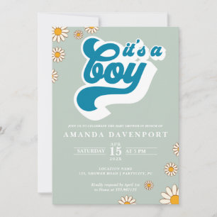 Det är en inbjudan till Groovy Baby Shower.