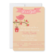 Det är en inbjudan till Rosa Bird Baby Shower