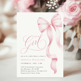 Det är en inbjudan till Rosa Ribbon Baby Shower