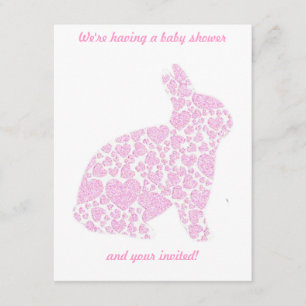 Det är en Inbjudningskort i Rosa Bunny.