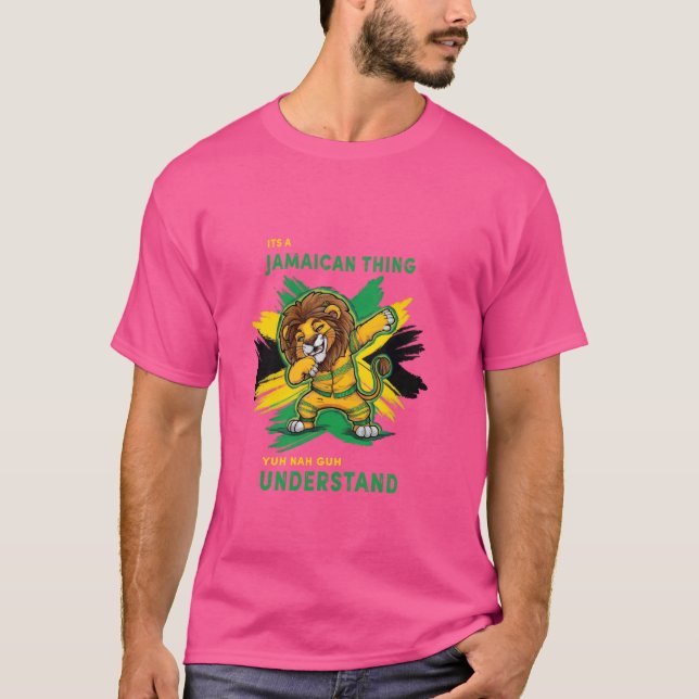 Det är en Jamaican sak dabbing Rasta Reggae Lejon  T Shirt (Framsida)