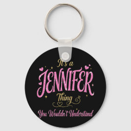 Det är en Jennifer-sak Rosa Guld Kvinnor Present Nyckelring