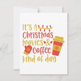 Det är en julfilmer och kaffe dag julkort