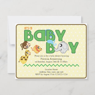 Det är en jungle Baby Shower-inbjudan Inbjudningar