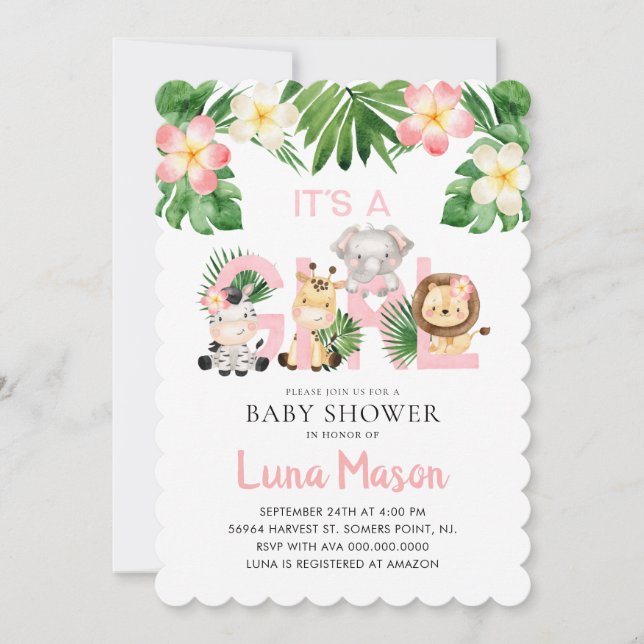 Det är en jungle Baby Shower-inbjudan till en flic Inbjudningar (Framsida)