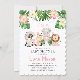 Det är en jungle Baby Shower-inbjudan till en flic Inbjudningar