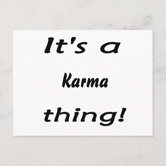 Det är en karma sak! vykort (Framsida)