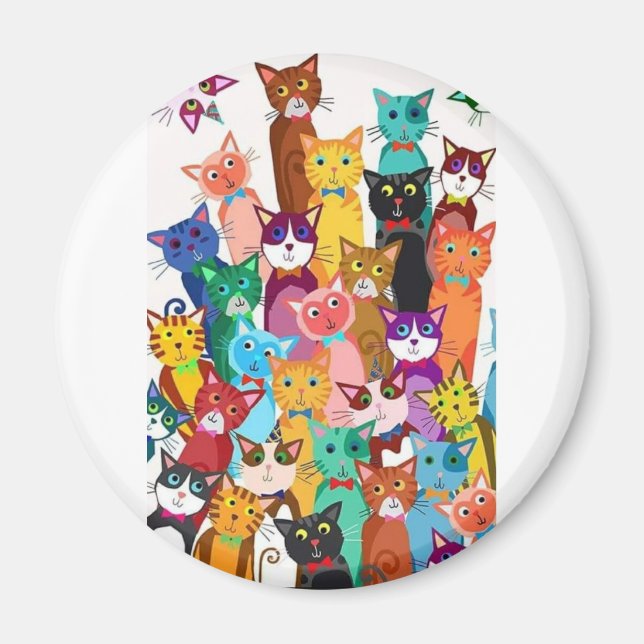 Det är en Kats World Refrigerator Magnet. Magnet (Framsidan)