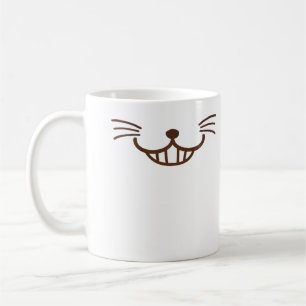 Det är en katt! (Φ ω Φ) sly leendekattansikte Kaffemugg
