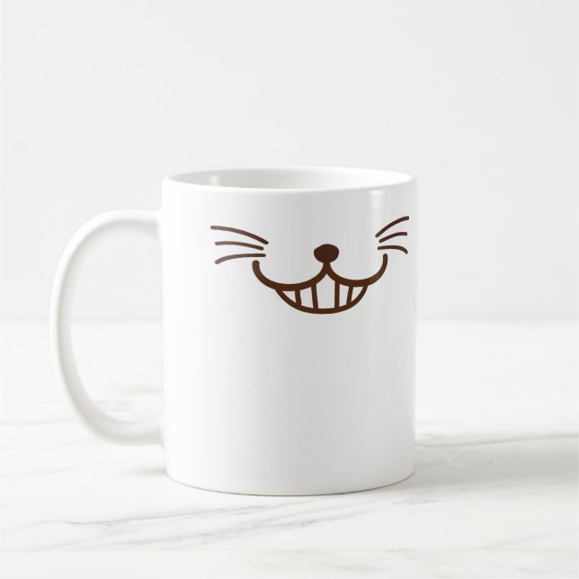 Det är en katt! (Φ ω Φ) sly leendekattansikte Kaffemugg (Vänster)