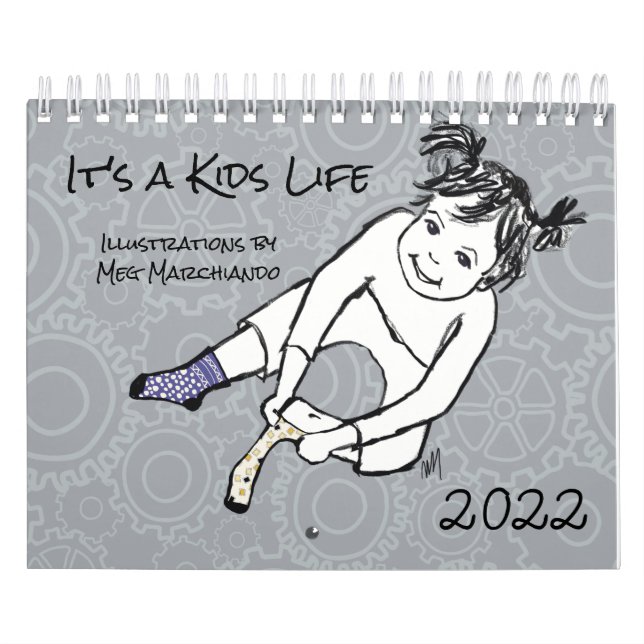 Det är en Kids Life teckning av barn Kalender (Omslag)