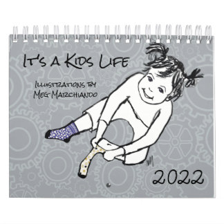 Det är en Kids Life teckning av barn Kalender