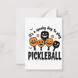 Det är en kuslig dag att spela Pickleball Hallowee Anteckningskort