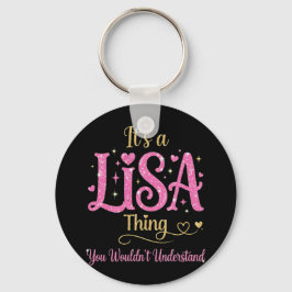 Det är en Lisa-sak Rosa Guld Kvinnor Present Nyckelring