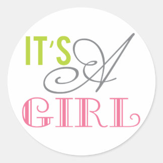 Det är en liten babydusch-klistermärken runt klistermärke