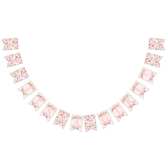 Det är en liten babyskanner -  Rosa & Guld Vimplar (Alla)