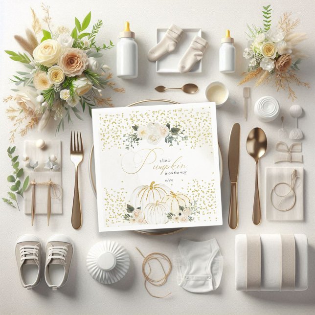 Det är en liten Pumpkin som är på väg Pappersservett (Skapare uppladdad)