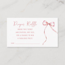 Det är en liten Rosa Bow Baby Shower Raffle
