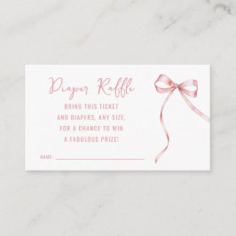Det är en liten Rosa Bow Baby Shower Raffle Tilläggskort