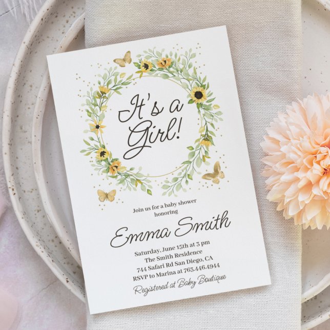 Det är en liten solrosskö för barn. inbjudningar (Skapare uppladdad)