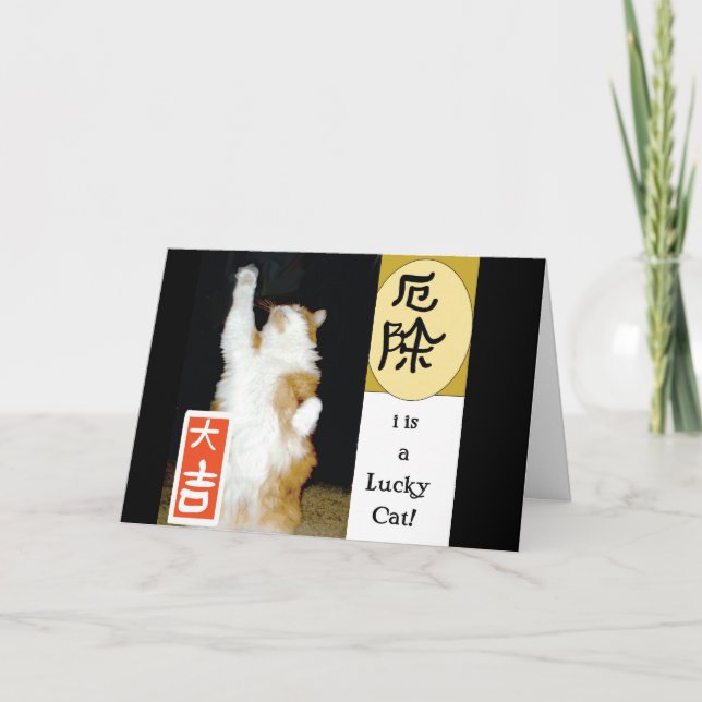 Det är en Lucky Cat, Tack Kort (Framsida)