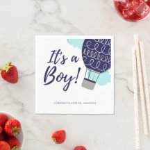 Det är en Luftballong Blue Baby Shower