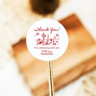 Det är en mer illustrerad Tack Runt Klistermärke