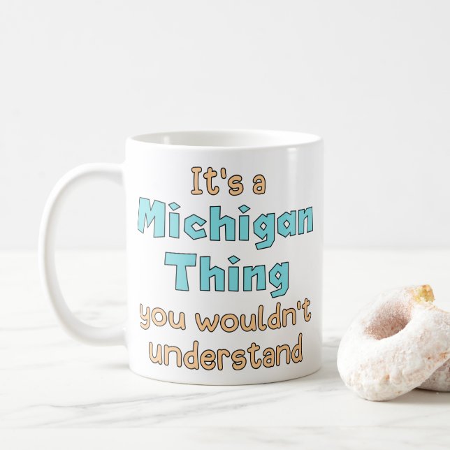 Det är en Michigan Sak Kaffemugg (Med munk)