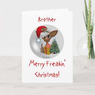 Det är en Mousy-Hund Freakin-jul/broder Helgkort