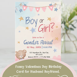 Det är en Nalle Bash! Visa Gender för vattenfärg Inbjudningar