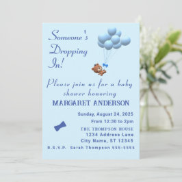 Det är en Nalle och ballonger tema Invi Inbjudningar