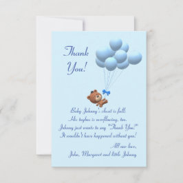 Det är en Nalle och ballonger tema Tack Kort