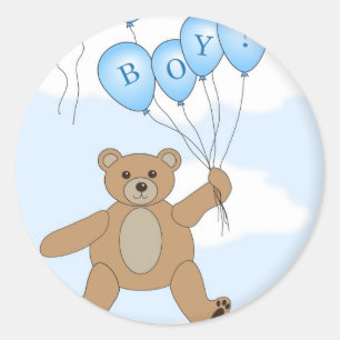 Det är en Nalle. Runt Klistermärke