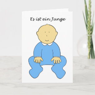 Det är en Nyfödd bebis Boy på tyska Kort