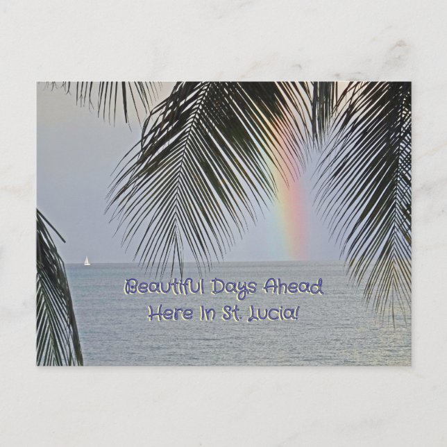 "DET ÄR EN ONDERFULLT DAG I ST. LUCIA" VYKORT (Framsida)