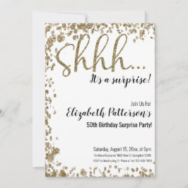 Det är en överraskande Födelsedagsfest Guld Vuxen Inbjudningar