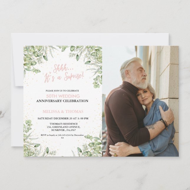 Det är en överraskning 50-årsdagen av Bröllop Inbjudningar (Framsida)
