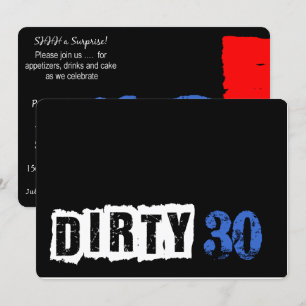 Det är en överraskning, Dirty 30års födelsedag Par Inbjudningar