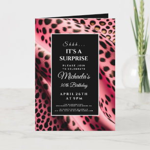 Det är en överraskning, rosa leopard print, hemlig inbjudan