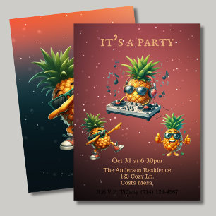 Det är en Party som dansar Pineapple Disco Ljus Inbjudningar