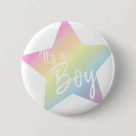 Det är en pastel Rainbow Star Baby Shower Knapp