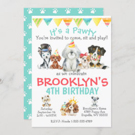 Det är en Pawty Puppy Party födelsedag Inbjudningar