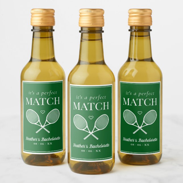 Det är en perfekt match Tennismöhippa Vinetikett (Flaskor)