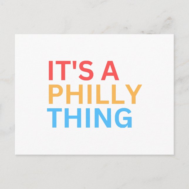 DET ÄR EN PHILLY-GREJ HELG VYKORT (Framsida)
