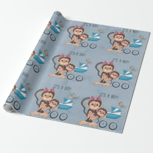 Det är en pojk-apa-babydusch presentpapper