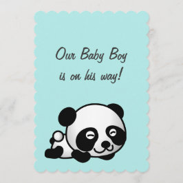 Det är en pojk Babydusch | Sweet Lycklig Panda on Inbjudningar