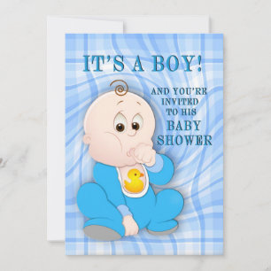 Det är en pojk - babyinbjudan. inbjudningar